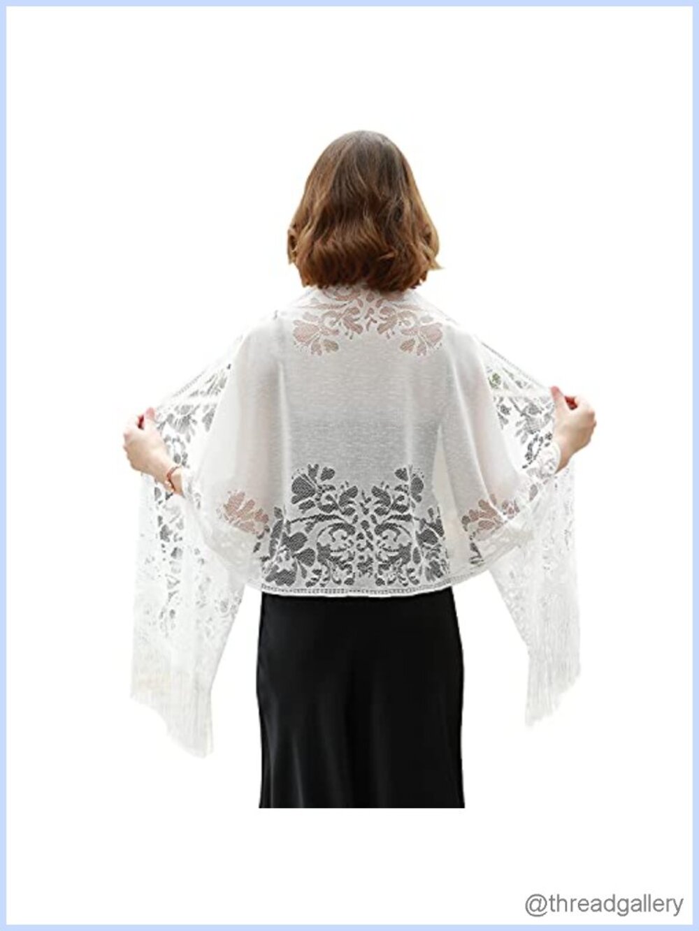 Women's Polyester Floral Mesh Shawl Wrap Evening Dress Scarf